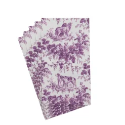 Hunting Toile Aubergine Guest Towels - includes 15 Guest Towels