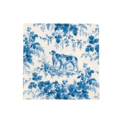 Hunting Toile Blue Cocktail Napkins - includes 20 Cocktail Napkins