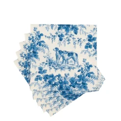 Hunting Toile Blue Cocktail Napkins - includes 20 Cocktail Napkins