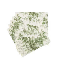 Hunting Toile Evergreen Cocktail Napkins - includes 20 Cocktail Napkins