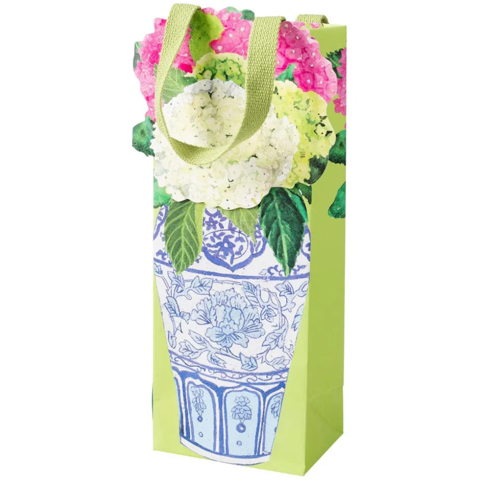Hydrangea Summer Wine & Bottle Gift Bags - 1 Each