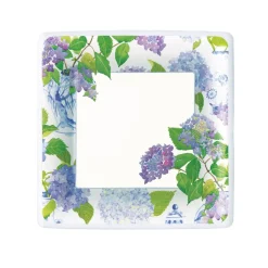 Hydrangeas and Porcelain Square Salad/Dessert Plates - pack of 8