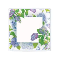Hydrangeas and Porcelain Square Salad/Dessert Plates - pack of 8