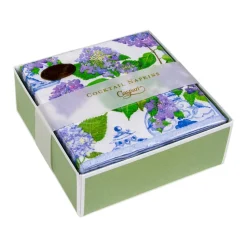 Hydrangeas and Porcelain Boxed Paper Cocktail Napkins - 40 Per Box