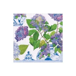Hydrangeas and Porcelain Paper Cocktail Napkins - 20 Per Package