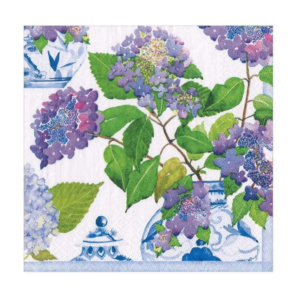 Hydrangeas and Porcelain Paper Luncheon Napkins - 20 Per Package
