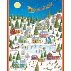 Ice Skating at Christmas Large Boxed Christmas Cards - includes 15 cards & envelopes
