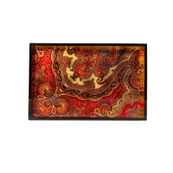 Jaipur Crimson Lacquer Sm Rect Tray - 8 7/8 X 13 3/4