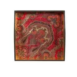 Jaipur Crimson Lacquer Square Tray - 14" Square