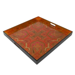 Jaipur Fuchsia Lacquer Oversize Square Tray - 30" Square