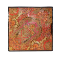 Jaipur Fuchsia Lacquer Square Tray - 14" Square