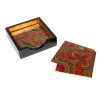 Jaipur Fuchsia Set Of 4 Lacquer Coasters - 4" Diameter