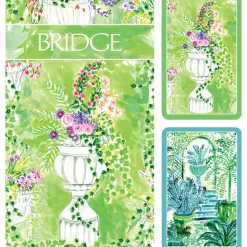 Jardin De Luxembourg Large Type BridgeGift Sets - 2 Playing Card Decks & 2 Score Pads