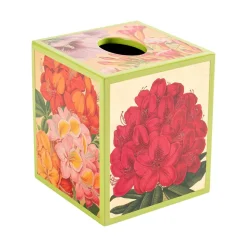 Jefferson's Garden Study Lacquer Tissue Box Cover in Gold - 1 Each