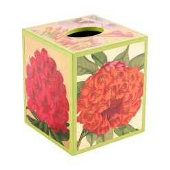 Jefferson's Garden Study Lacquer Tissue Box Cover in Gold - 1 Each