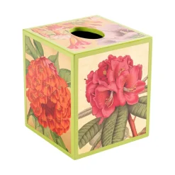 Jefferson's Garden Study Lacquer Tissue Box Cover in Gold - 1 Each