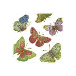 Jeweled Butterflies Paper Cocktail Napkins in Pearl - 20 Per Package