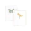 Jeweled Insects Foil Embossed Assorted Boxed Note Cards - 10 Note Cards & 10 Envelopes
