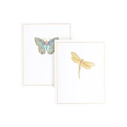 Jeweled Insects Foil Embossed Assorted Boxed Note Cards - 10 Note Cards & 10 Envelopes