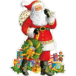 Jolly St. Nick Die-Cut Ornament Gift Tags - 4 Per Package