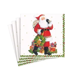 Jolly St. Nick Paper Cocktail Napkins - 20 Per Package