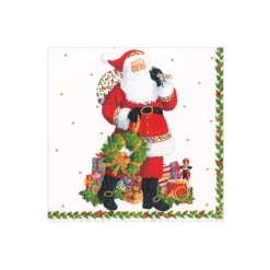 Jolly St. Nick Paper Cocktail Napkins - 20 Per Package