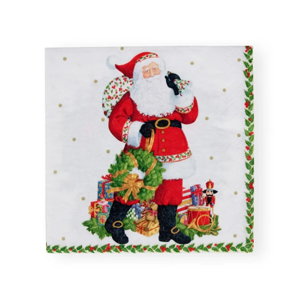Jolly St. Nick Paper Luncheon Napkins - 20 Per Package