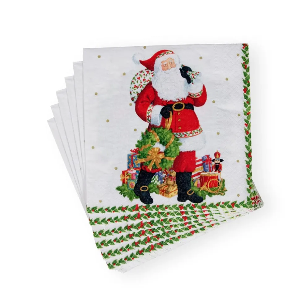 Jolly St. Nick Paper Luncheon Napkins - 20 Per Package