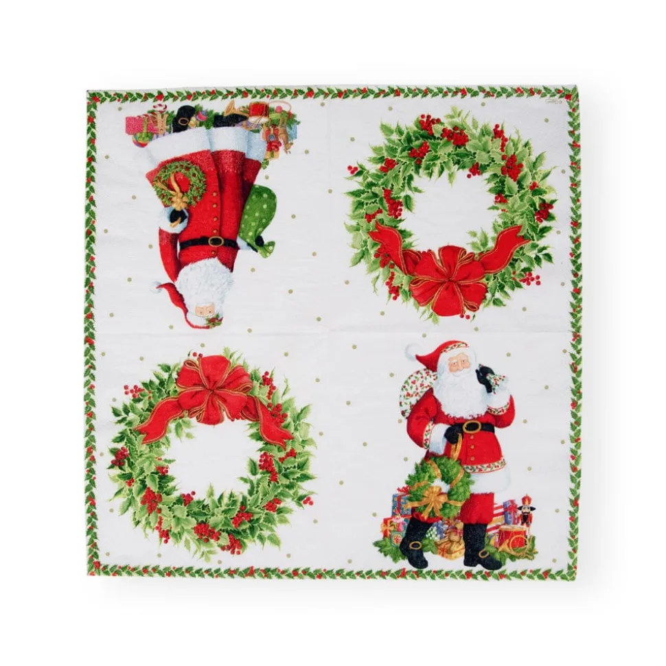 Jolly St. Nick Paper Luncheon Napkins - 20 Per Package