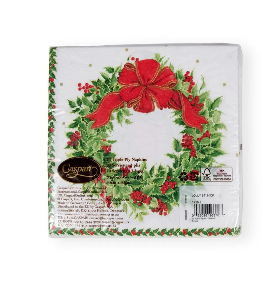 Jolly St. Nick Paper Luncheon Napkins - 20 Per Package