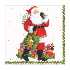 Jolly St. Nick Paper Luncheon Napkins - 20 Per Package