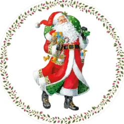 Jolly St. Nick Round Paper Placemats - 12 Per Package