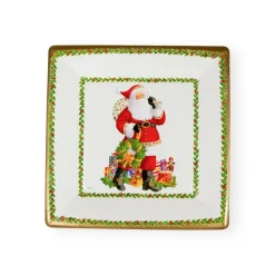 Jolly St. Nick Square Paper Dinner Plates - 8 Per Package