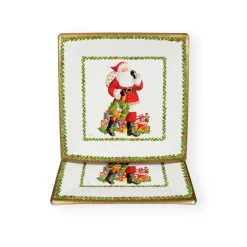 Jolly St. Nick Square Paper Dinner Plates - 8 Per Package