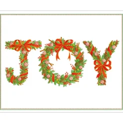 Joy Peppermint Garland Petite Boxed Christmas Cards - includes 15 cards & envelopes