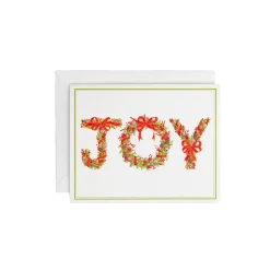 Joy Peppermint Garland Petite Boxed Christmas Cards - includes 15 cards & envelopes