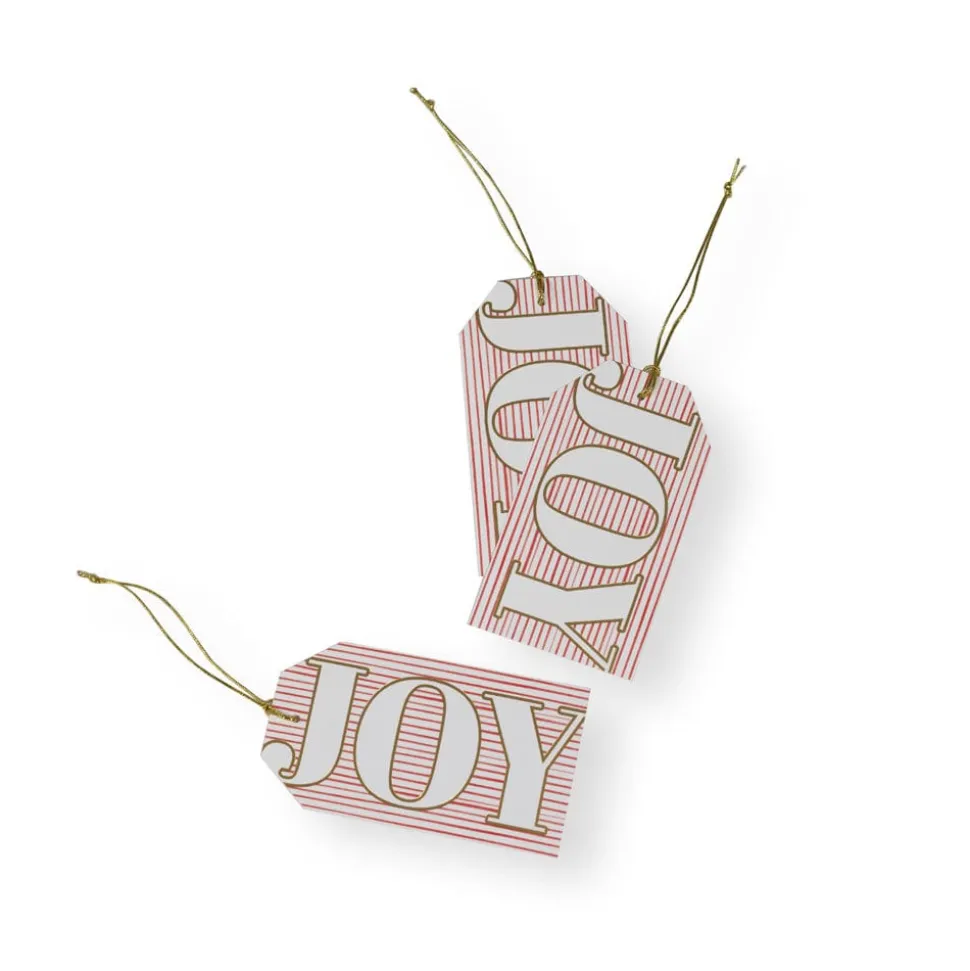 Joy Stripes Foil Gift Tags - 4 Per Package