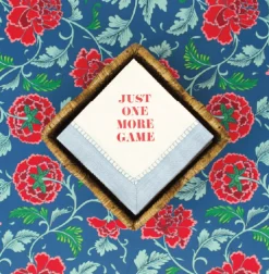 Just One More Game Paper Cocktail Napkins - Linen Border in Light Blue