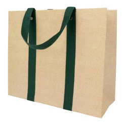 Jute And Twill Large Natural & Hunter Gift Bags - One Gift Bag Included
