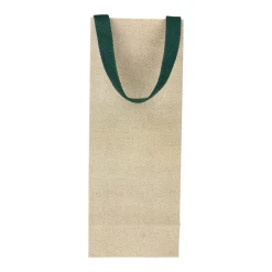 Jute And Twill Natural & Hunter Wine & Bottle Gift Bags - One Gift Bag Included