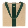 Jute And Twill Small Square Natural & Hunter Gift Bags - One Gift Bag Included