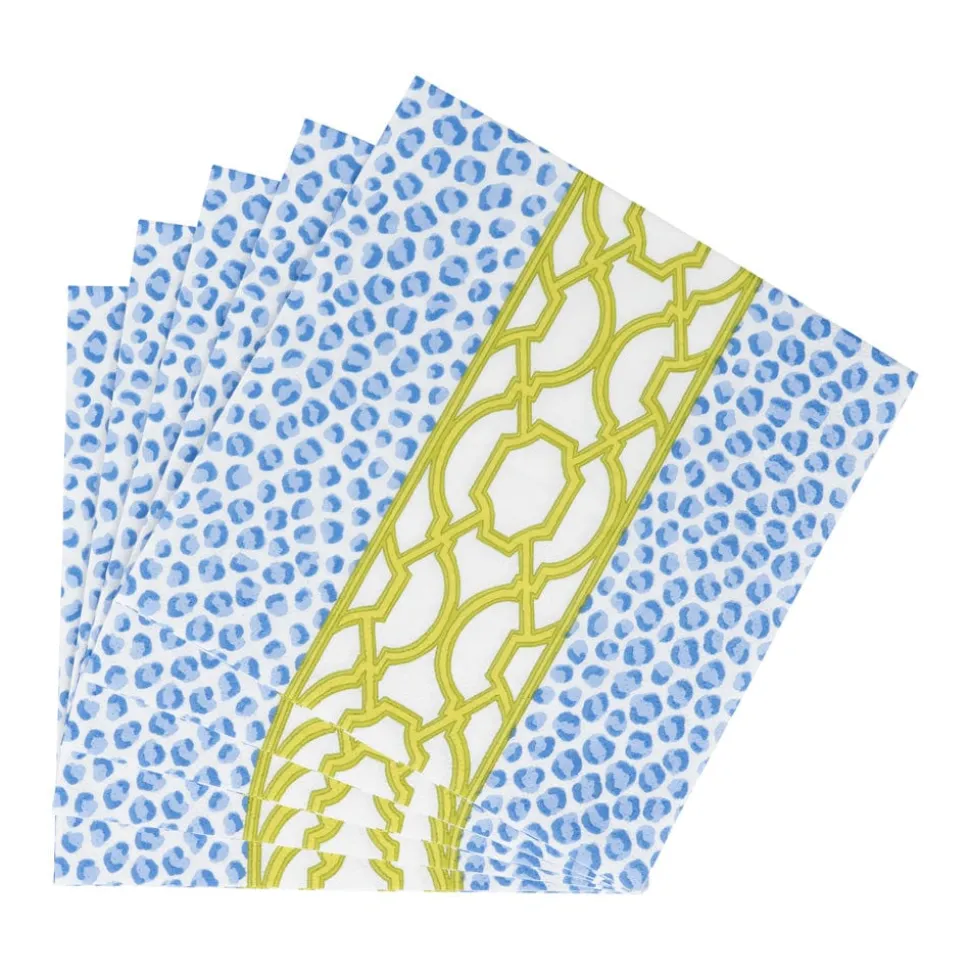 Knots And Spots Blue & Green Luncheon Napkins - 20 Per Package