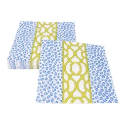 Knots And Spots Blue & Green Luncheon Napkins - 20 Per Package