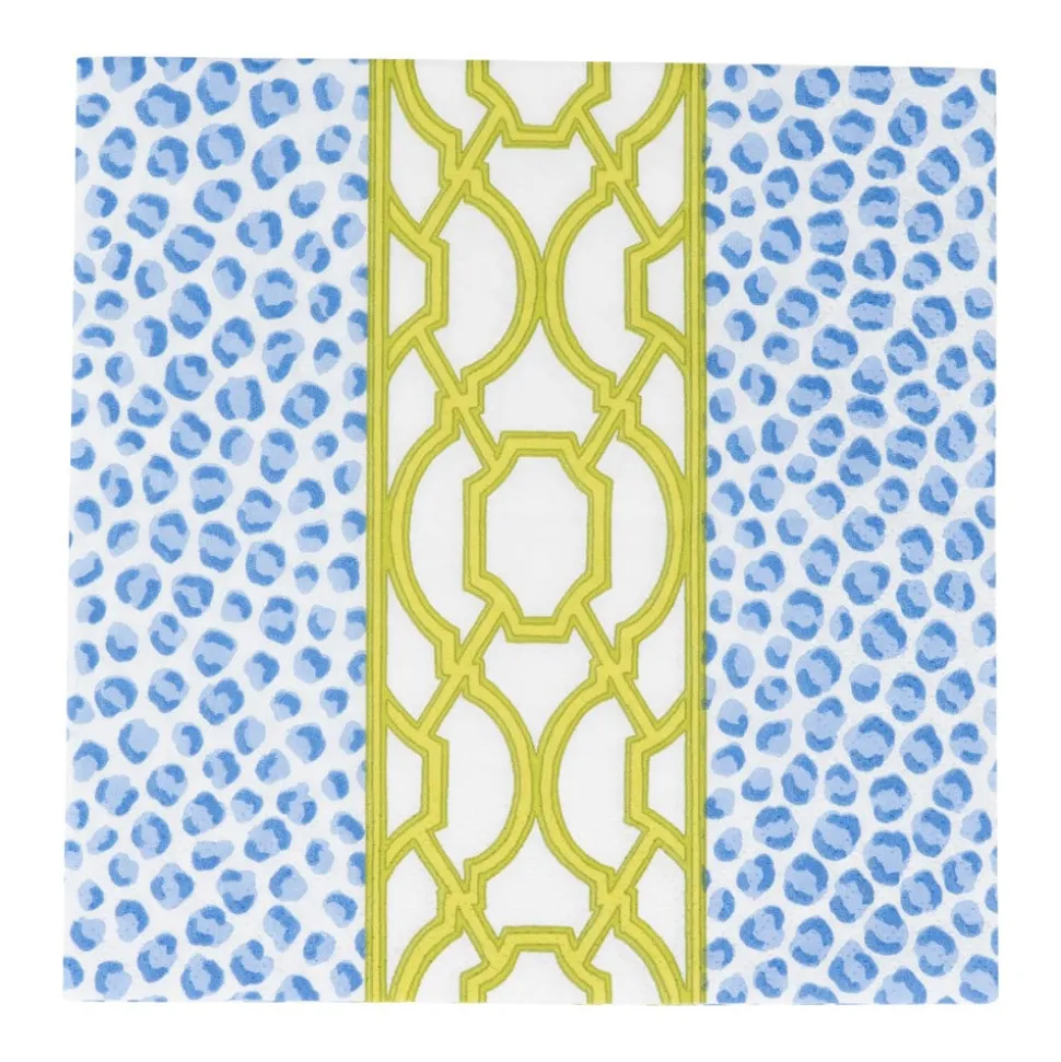Knots And Spots Blue & Green Luncheon Napkins - 20 Per Package