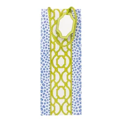 Knots And Spots Blue & Green Wine & Bottle Gift Bags - One Gift Bag Included