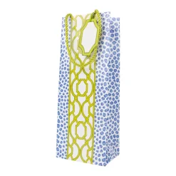 Knots And Spots Blue & Green Wine & Bottle Gift Bags - One Gift Bag Included