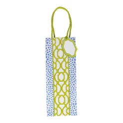 Knots And Spots Blue & Green Wine & Bottle Gift Bags - One Gift Bag Included