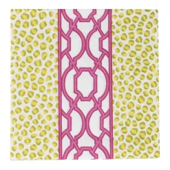 Knots And Spots Green & Fuchsia Luncheon Napkins - 20 Per Package