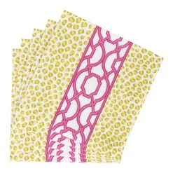 Knots And Spots Green & Fuchsia Luncheon Napkins - 20 Per Package