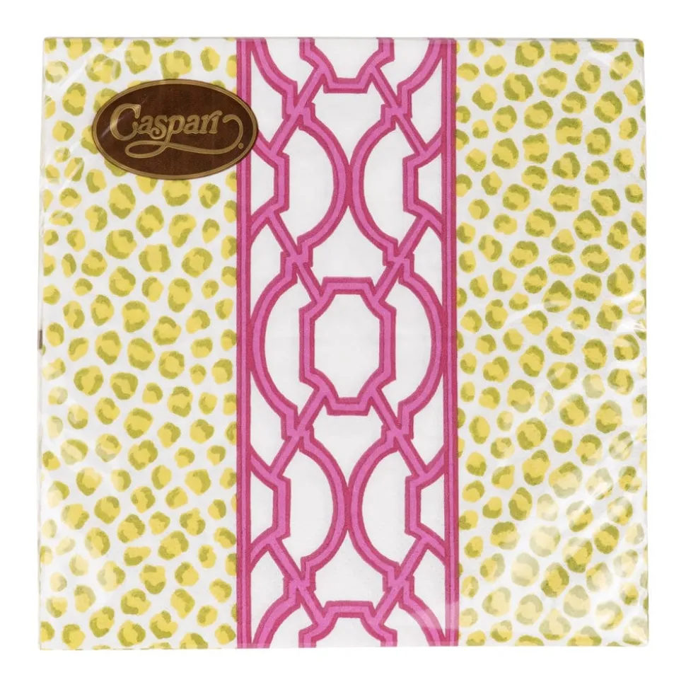 Knots And Spots Green & Fuchsia Luncheon Napkins - 20 Per Package